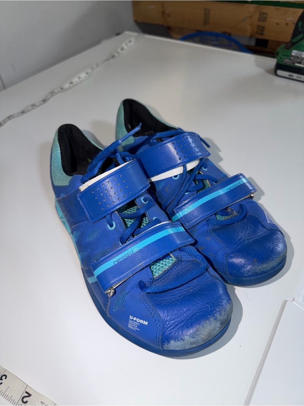 Reebok CrossFit Blue Olympic Lifting Shoes with Velcro Straps